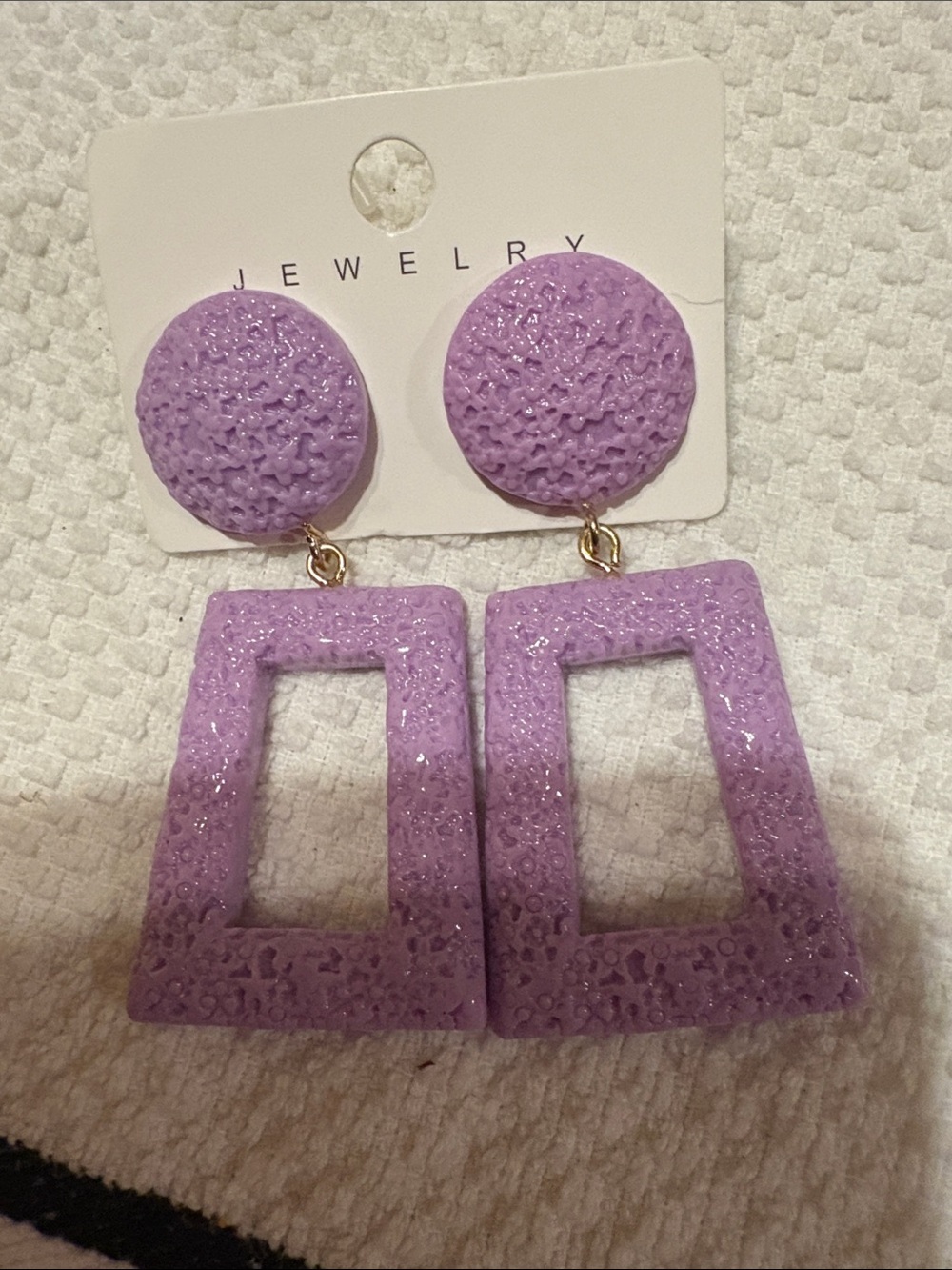 Lavender Textured Drop Earrings - Brand